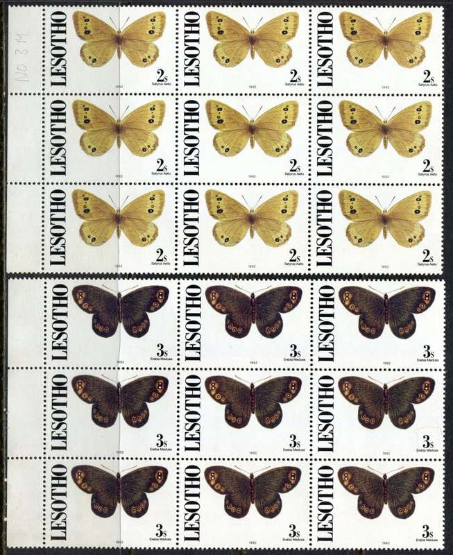 Lesotho - Part Set of 14 (Missing 3M) Blocks of 9 - 1991 - MNH - With Imprint Dates
