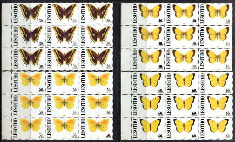 Lesotho - Part Set of 14 (Missing 3M) Blocks of 9 - 1991 - MNH - With Imprint Dates