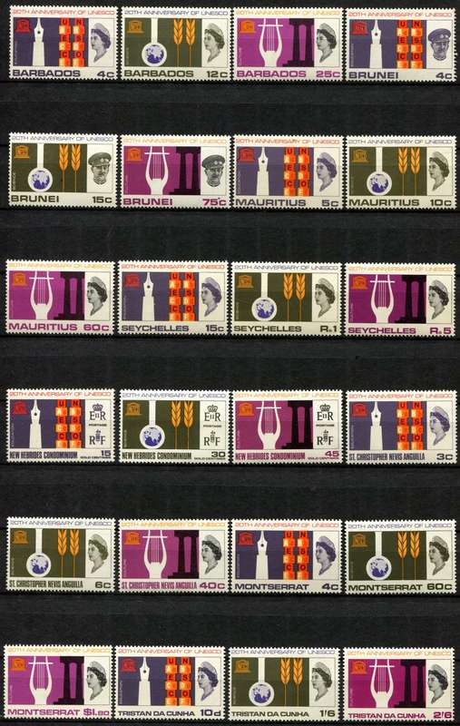 1966 Unesco 20th Anniversary - 24 Stamps - Part Omnibus - MNH