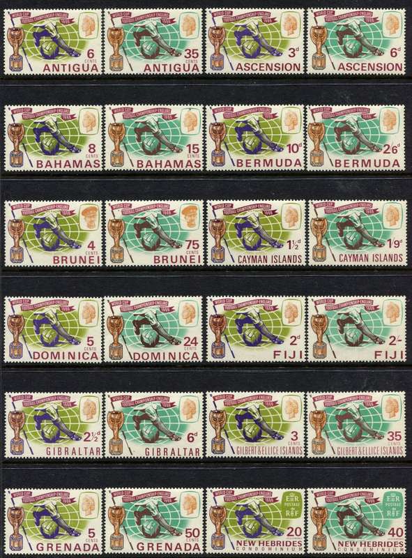 1966 World Cup Football - 40 Stamps - Part Omnibus - MNH