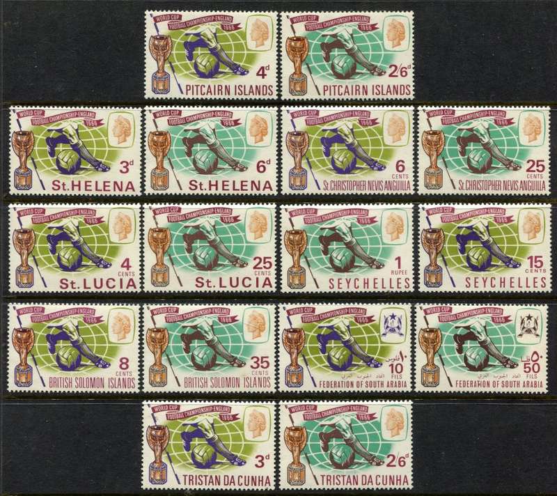1966 World Cup Football - 40 Stamps - Part Omnibus - MNH