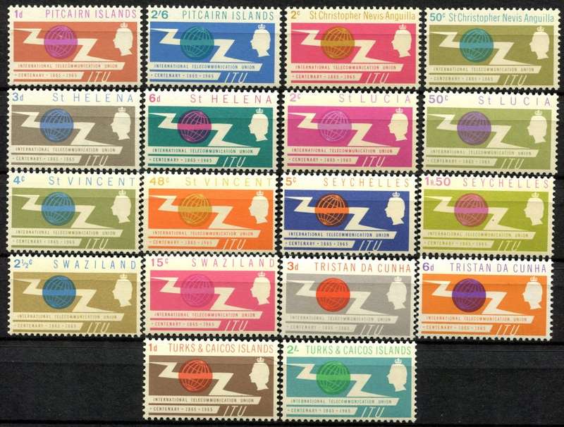 1965 ITU Centenary - 62 Stamps - Part Omnibus - MNH