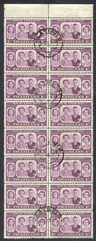 Swaziland - 1947 Royal Visit Block of 16 - Used