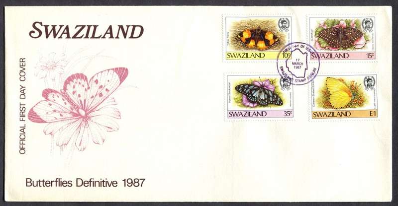 Swaziland - Butterflies - Set of 3 FDC's - 1987