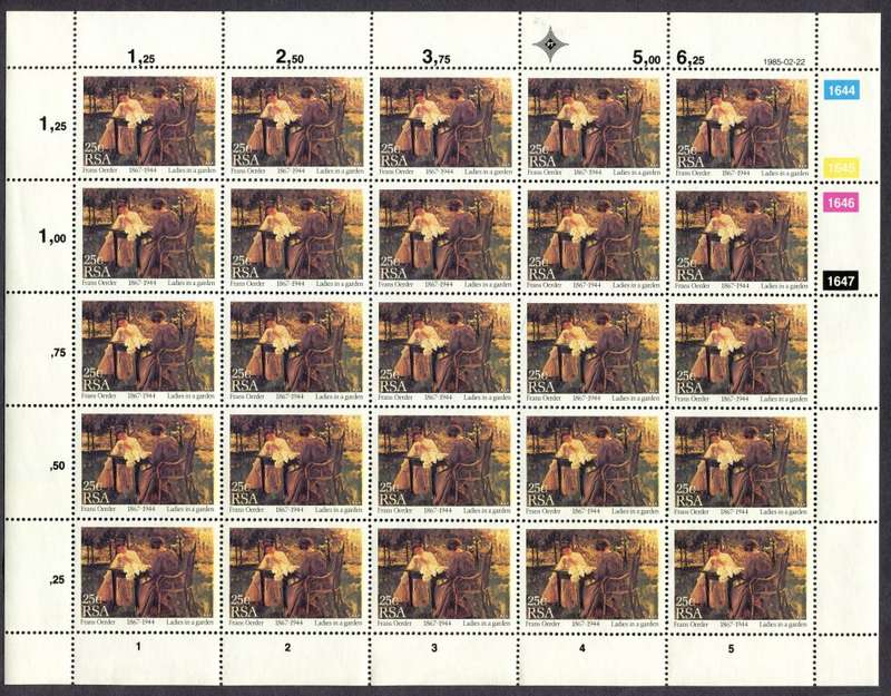 RSA - Set of 4 Full Sheets of 25 - 1985 - MNH