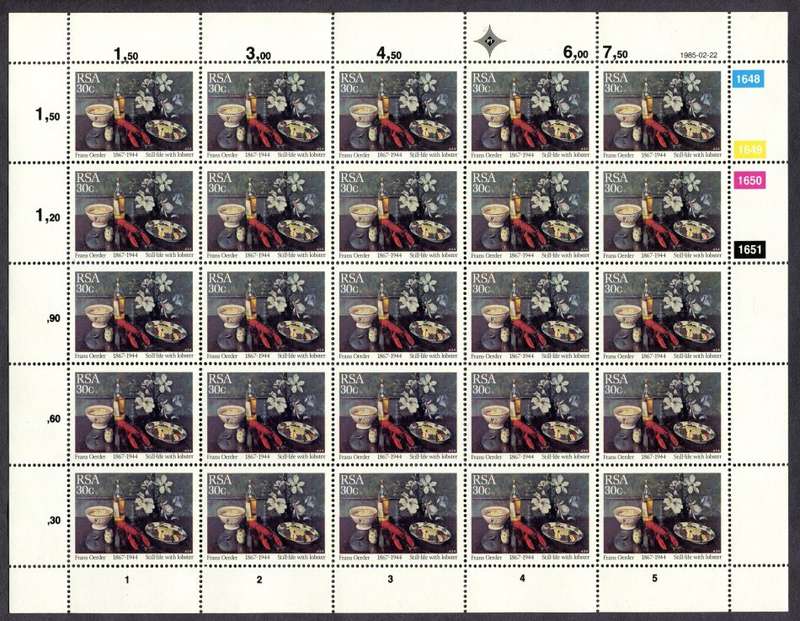 RSA - Set of 4 Full Sheets of 25 - 1985 - MNH
