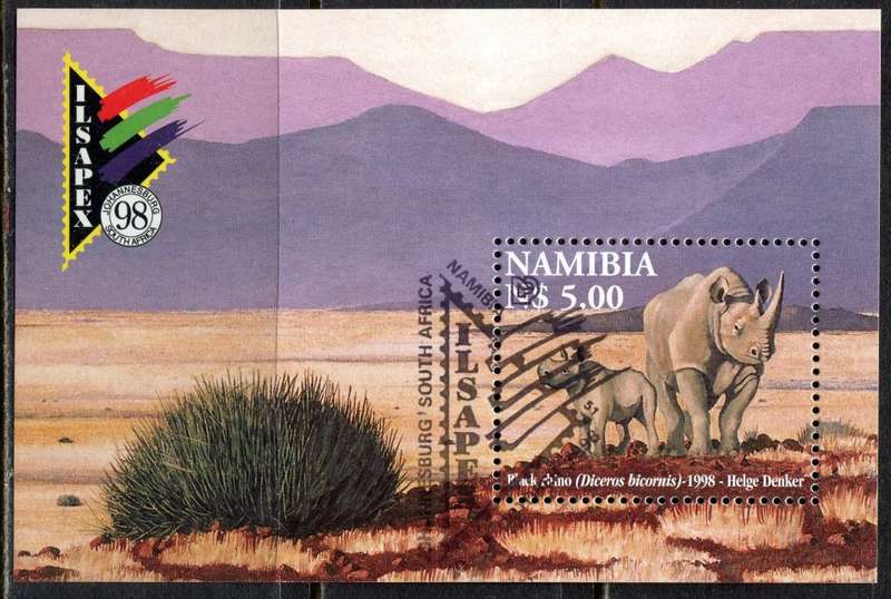 Namibia - Rhino - Miniature Sheet - 1998 - CTO