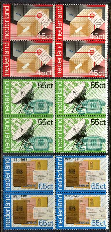 Netherlands - 3 Blocks of 4 - 1981 - MNH - Some Light Toning