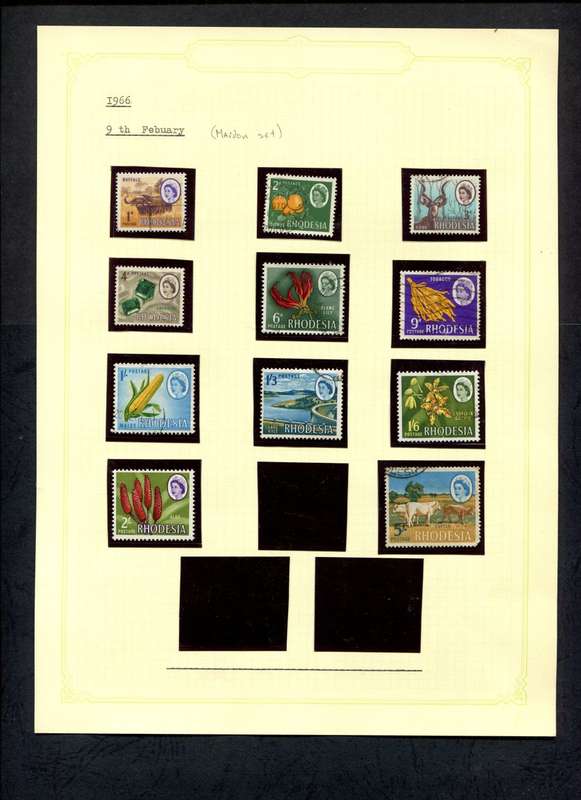Rhodesia  - 11 Stamps Mounted (Hinged) On Old Album Page