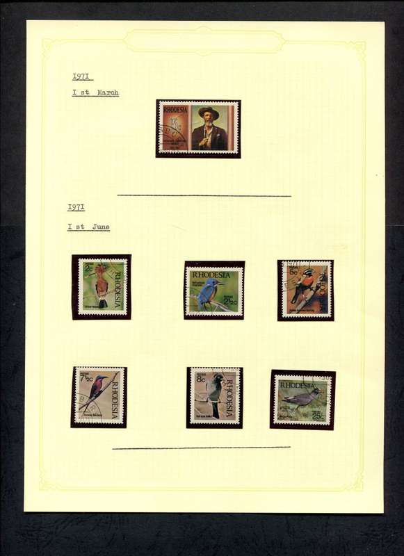 Rhodesia  - 7 Stamps Mounted (Hinged) On Old Album Page