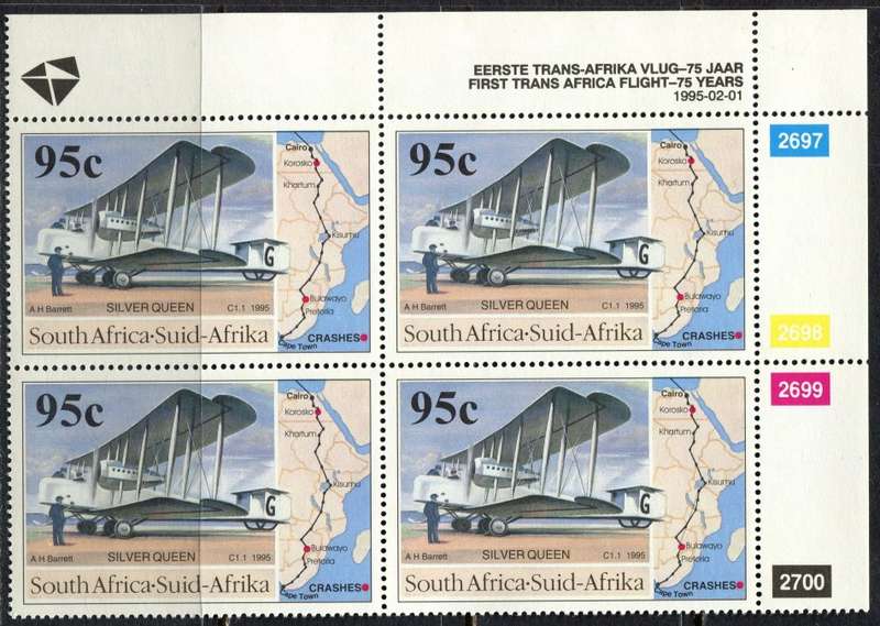 RSA - Control Block of 4 - 1995 - MNH