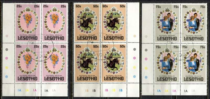 Lesotho - Royal Wedding - Set of Control Blocks of 4  - 1981 - CTO