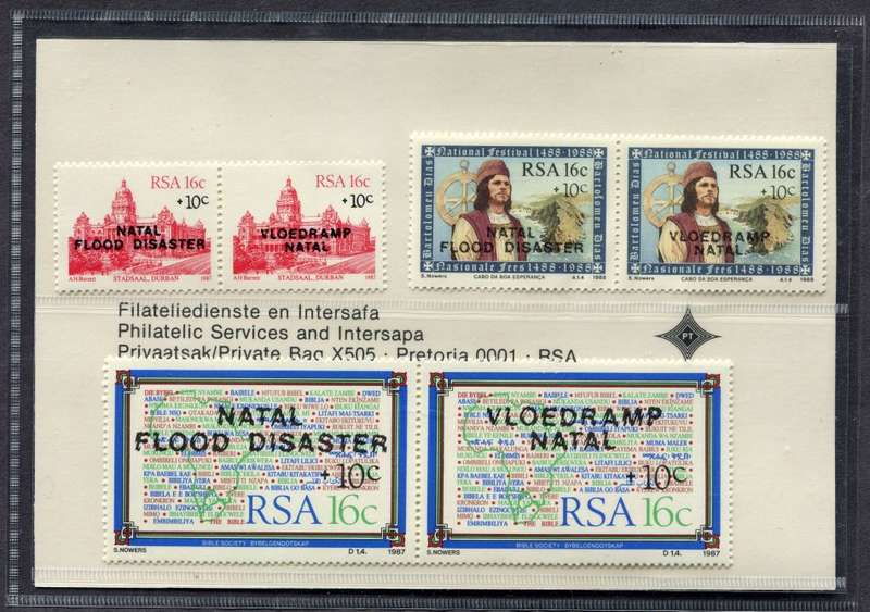 RSA - Natal Flood Disaster - 1987/8 - MNH