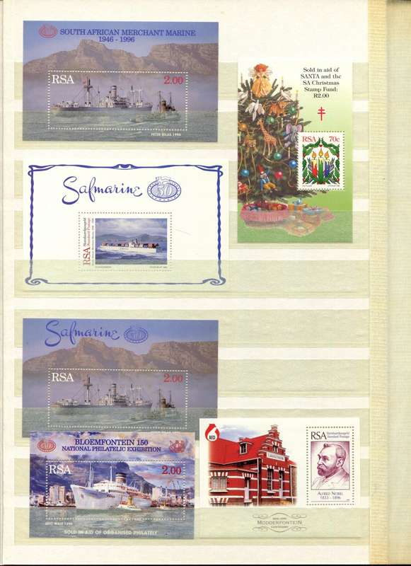 RSA - 16 Page Stock Book(Included) with 59 Miniature Sheets From No. 1 (1975) To Whales of 1998- MNH