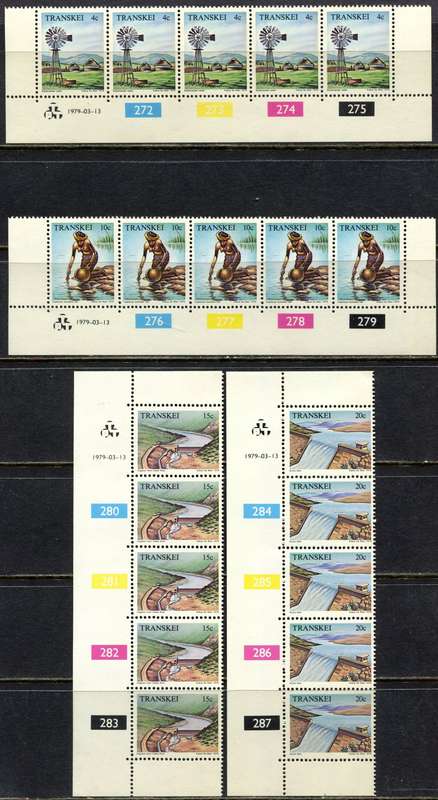 Transkei - Set of 4 Control Strips of 5 - 1979 - MNH