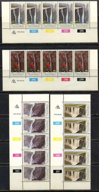Transkei - Set of 4 Control Strips of 5 - 1979 - MNH