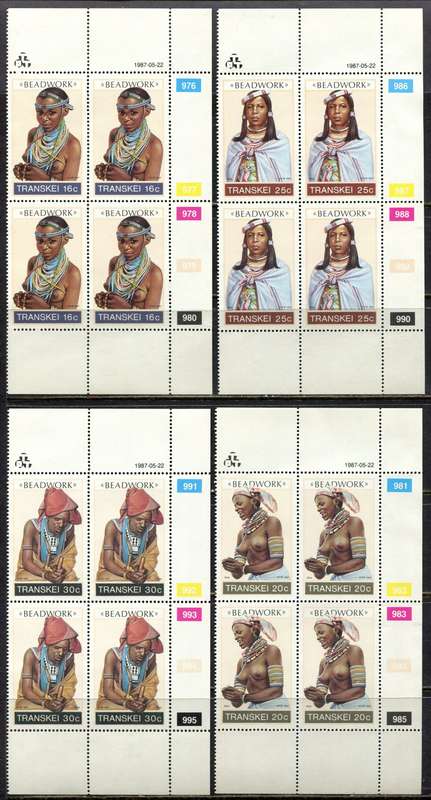 Transkei - Set of 4 Control Blocks 4 - 1987 - MNH