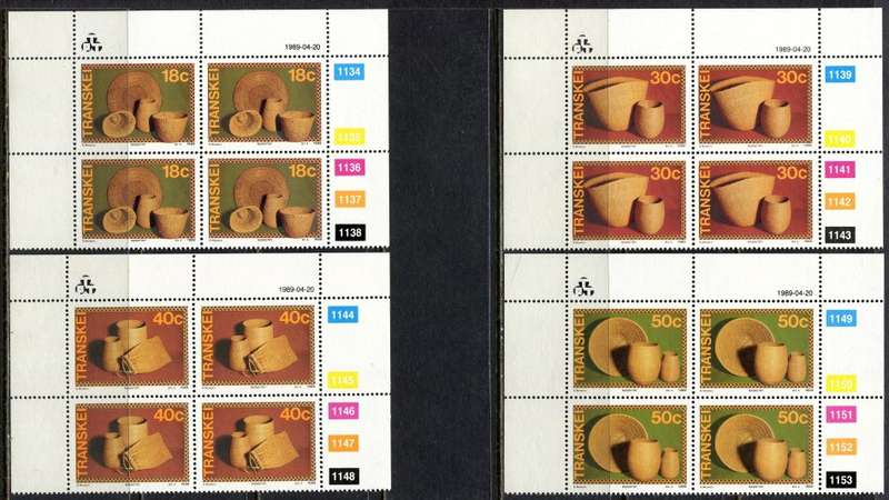 Transkei - Set of 4 Control Blocks 4 - 1989 - MNH
