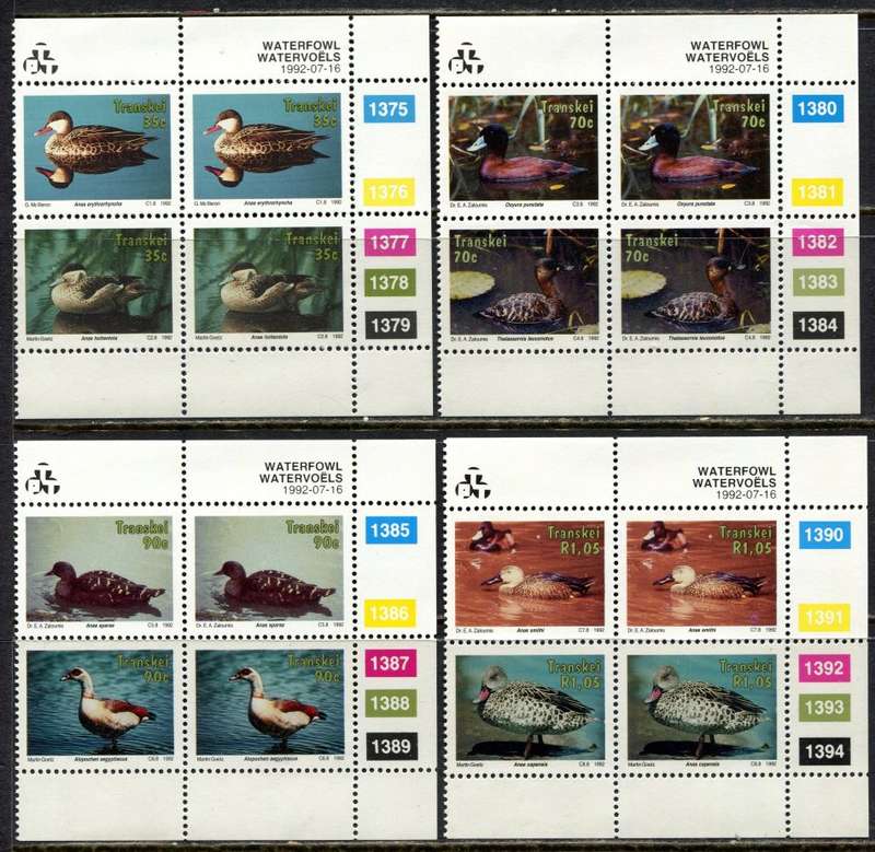 Transkei - Set of 4 Control Blocks 4 - 1992 - MNH