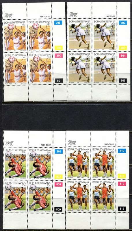 Bophuthatswana - Set of 4  Control Blocks 4 - 1987 - MNH
