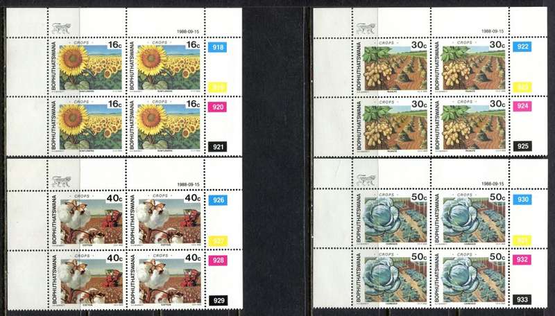 Bophuthatswana - Set of 4  Control Blocks 4 - 1988 - MNH