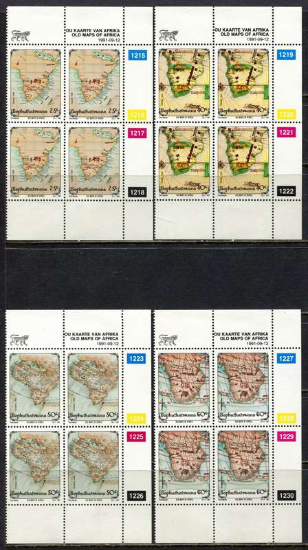 Bophuthatswana - Set of 4  Control Blocks 4 - 1991 - MNH