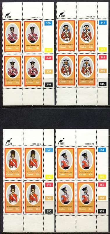 Ciskei - Set of 4 Control Blocks 4 - 1986 - MNH