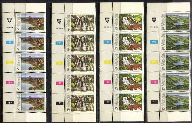 Venda - Set of 4 Control Strips 5 - 1981 - MNH
