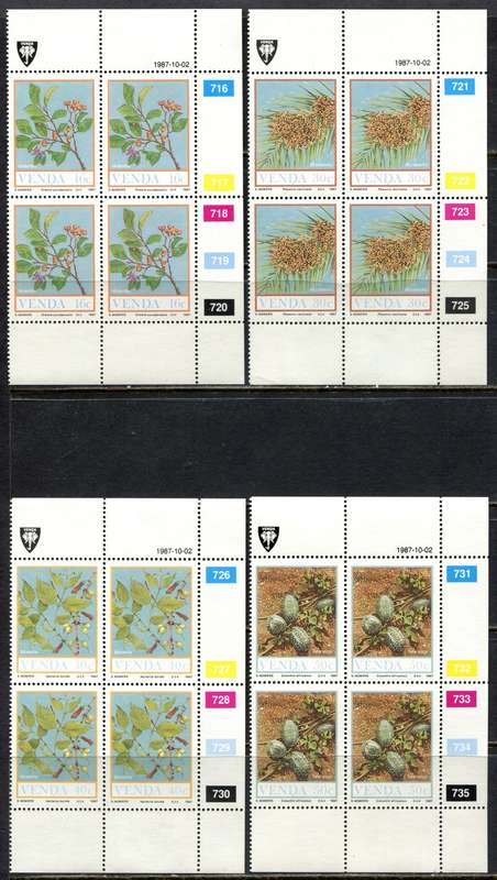 Venda - Set of 4 Control Blocks 4 - 1987 - MNH
