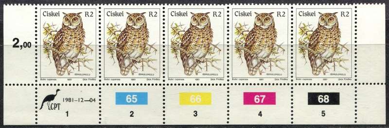 Ciskei - 17 Control Strips of 5 - Original Printing - 1981 - MNH