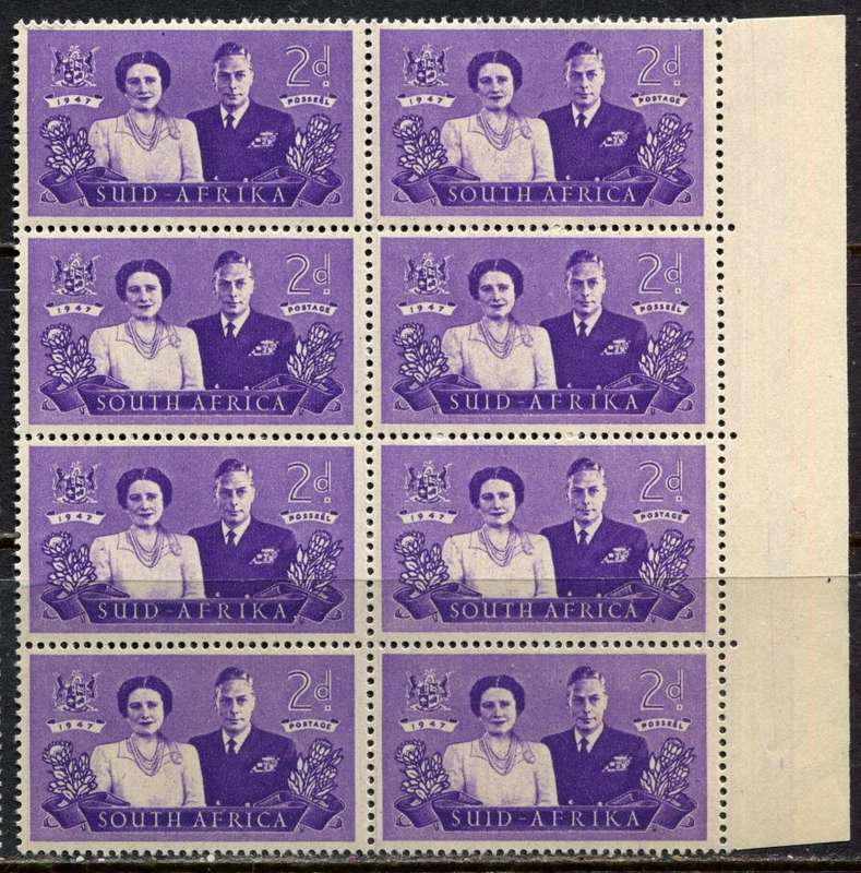 Union of SA  - Margin Block of 8 - MNH