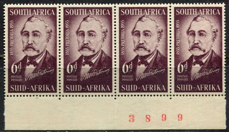 Union of SA  - Sheet Number Strip of 4  - MNH