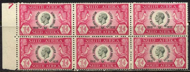 Union of SA  - Margin Block of 6 - MNH