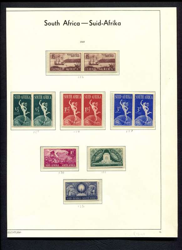 Union of SA - 11 Stamps  in Hinge Less Mounts on Old Album  Page - Stamps MNH