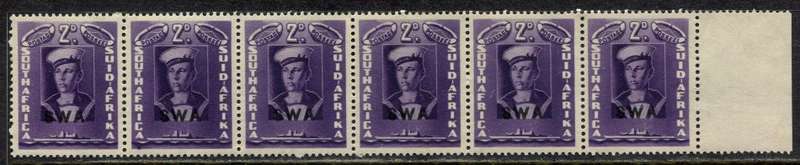 SWA - Margin Strip of 6 - 1941/2 - MNH