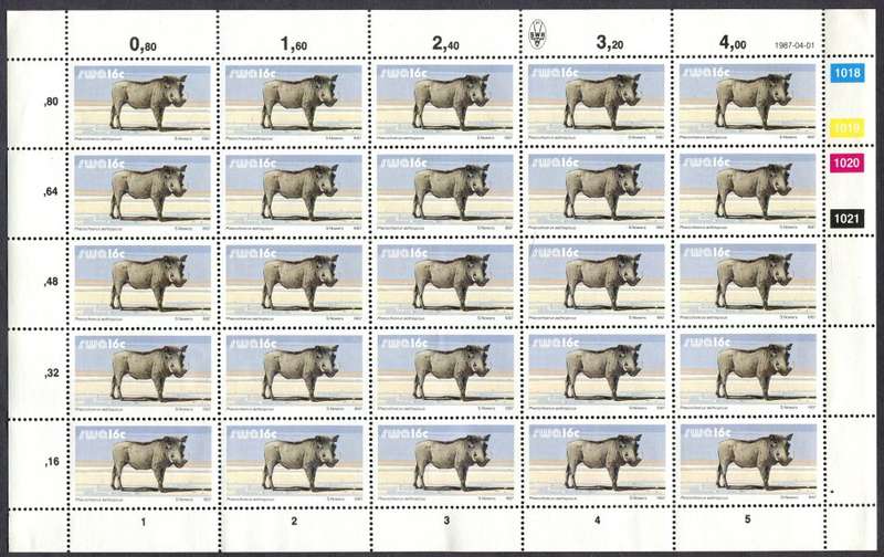 SWA  - 3 Full Sheet of 25 - Additional Values - 1984/6/7 - MNH