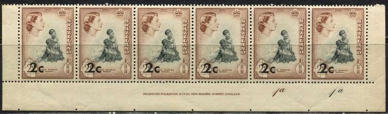 Swaziland - Control /Inscription Strip of 6 - 1961 - MNH