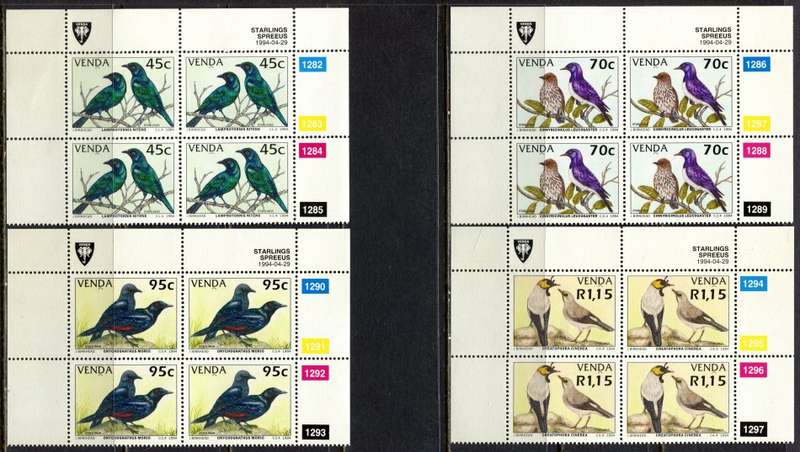 Venda - Set of 4 Control Blocks of 4  - 1994 - MNH