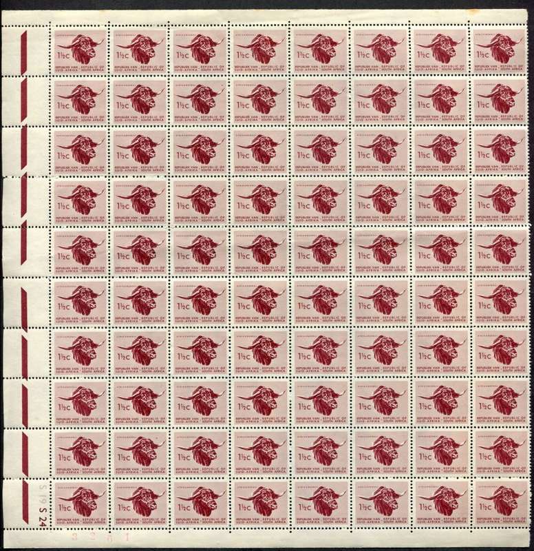 RSA - Part Sheet of 80  - MNH - Some Toning Top Margin