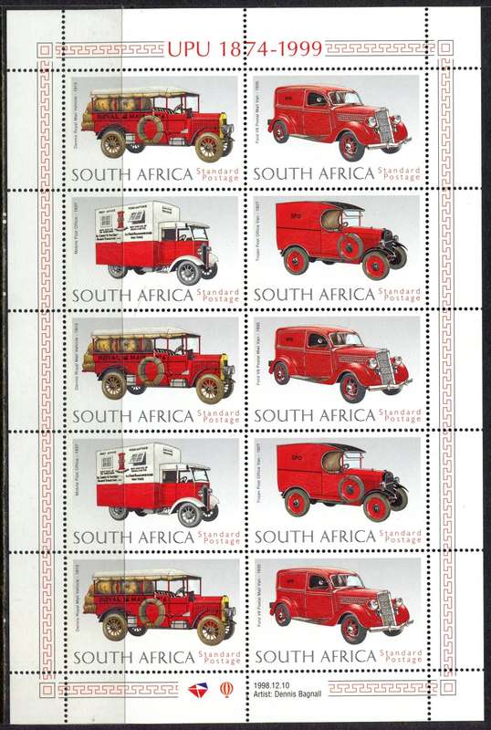 RSA - Full Sheet of 10 - 1999 - MNH