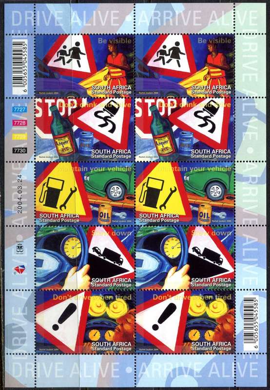 RSA - Full Sheet of 10 - 2004 - MNH