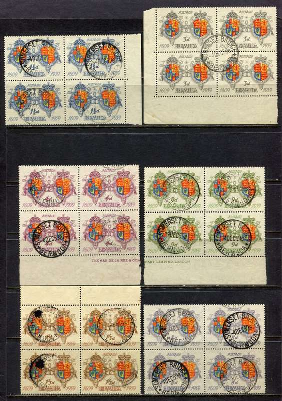 Bermuda - Set of 6 Blocks of 4 - 1959 - Used