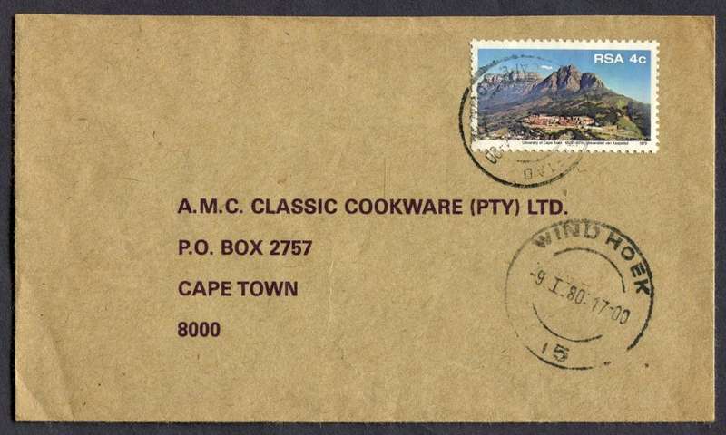 RSA - Cover With Additional Windhoek Cancellation on the Front.
