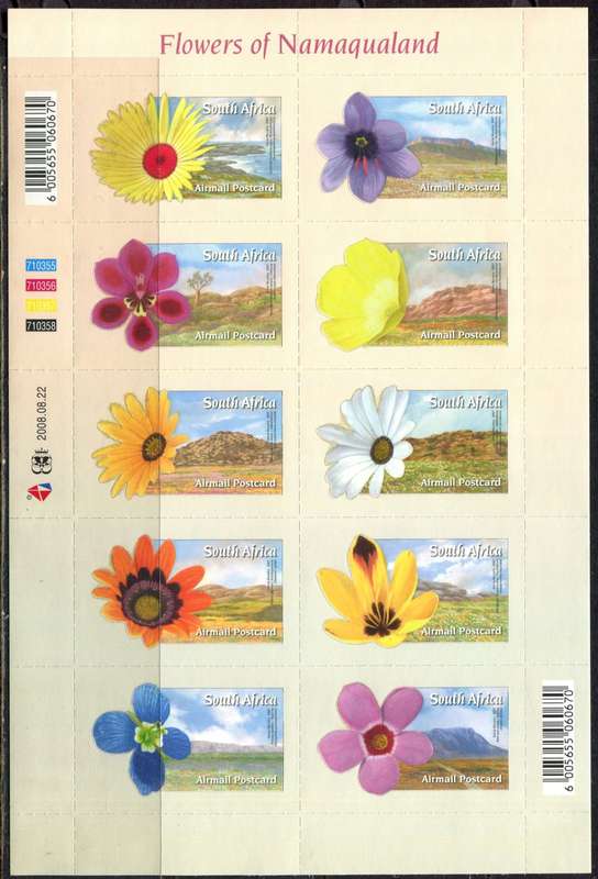 RSA - Full Sheet of 10 - 2008 - MNH