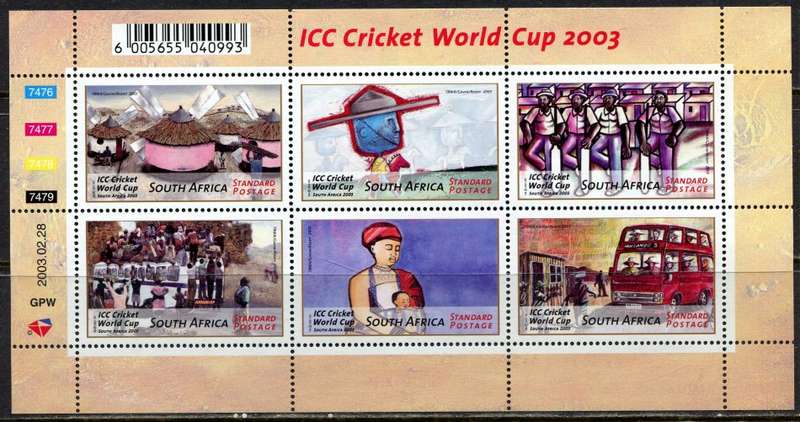 RSA - Full Sheet of 6  - 2003 - MNH