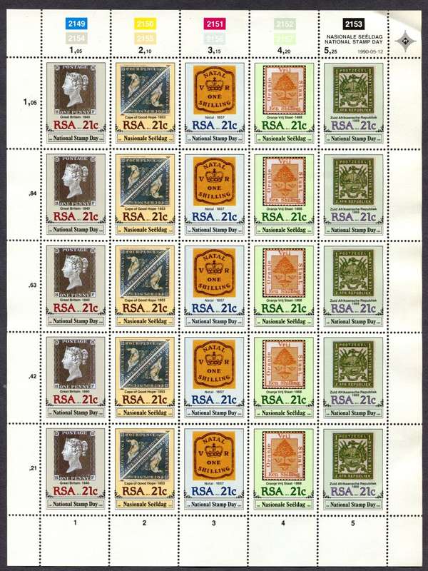 RSA - Full Sheet of 25  - 1990 - MNH