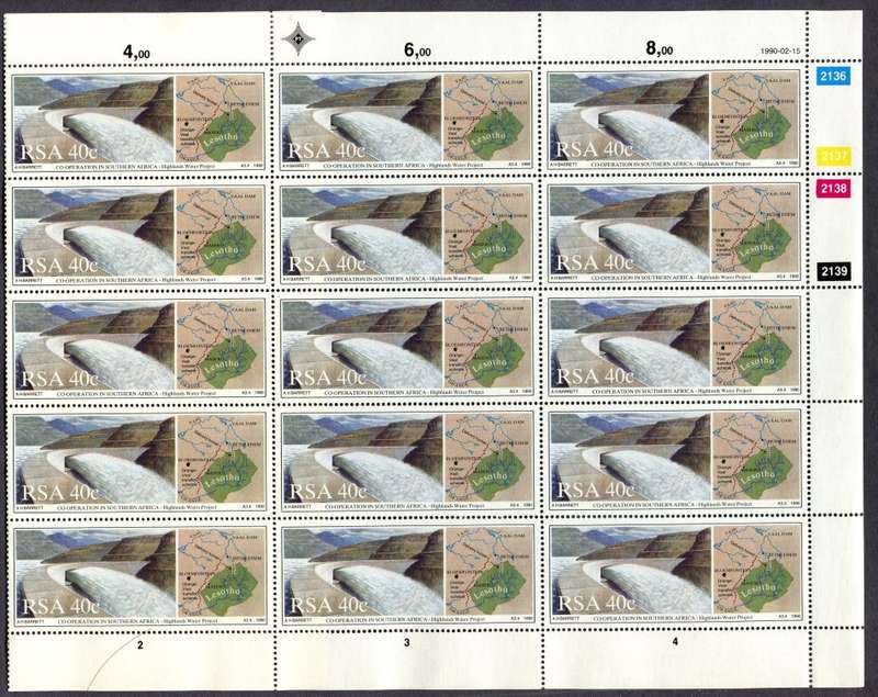 RSA - Set of 4 Full Sheets of 25  - 1990 - MNH - 18c and 40c Folded