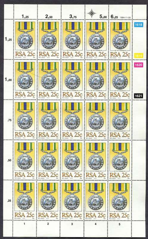 RSA - Set of 4 Full Sheets of 25  - 1984 - MNH
