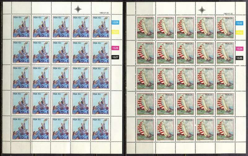 RSA - Set of 4 Full Sheets of 25  - 1983 - MNH