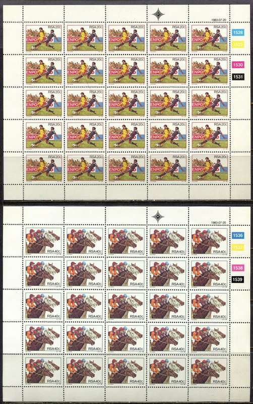 RSA - Set of 4 Full Sheets of 25  - 1983 - MNH